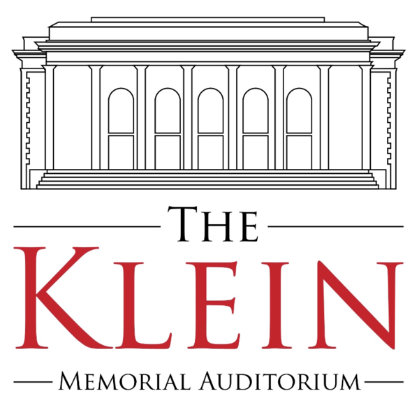 The Logo for the Klein Memorial Auditorium. It shows the iconic steps and building in black with a white background.
