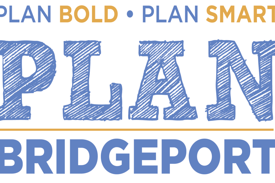 The Logo for PLAN Bridgeport. The Comprehensive document that sets the goals of planning efforts in Bridgeport. 
