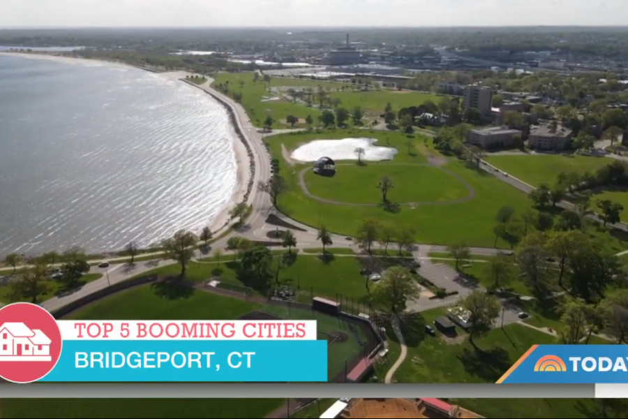 Screenshot of an aerial view of Seaside Park from the Today Show's Top 5 Booming Cities Report