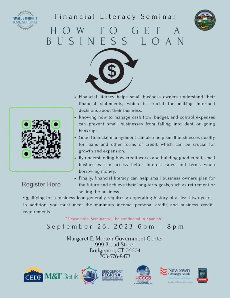 Financial Literacy Seminar flyer